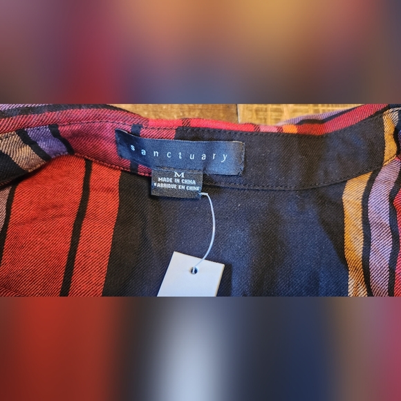 Sanctuary Women's Multicolor Plaid Collared The Cabin Button Up Shirt Size M - Picture 9 of 15